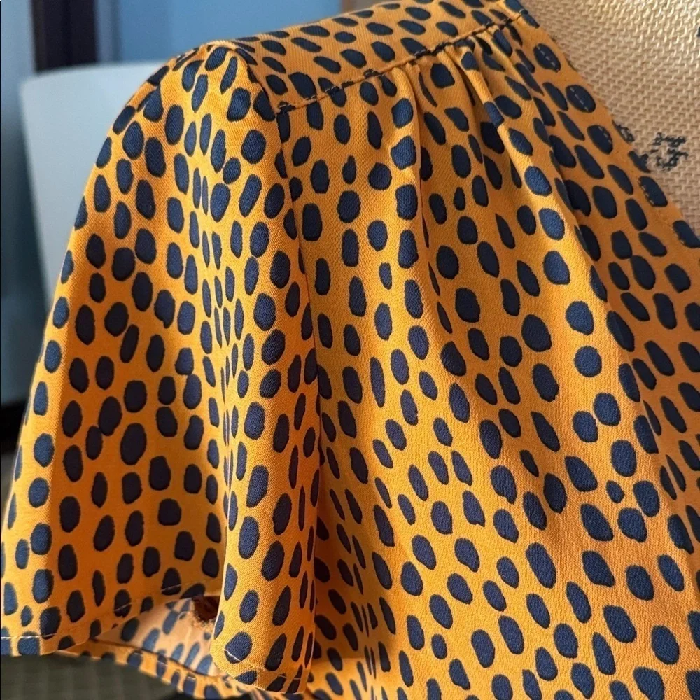 J.Crew Orange and Navy Cheetah Print Wrap Dress